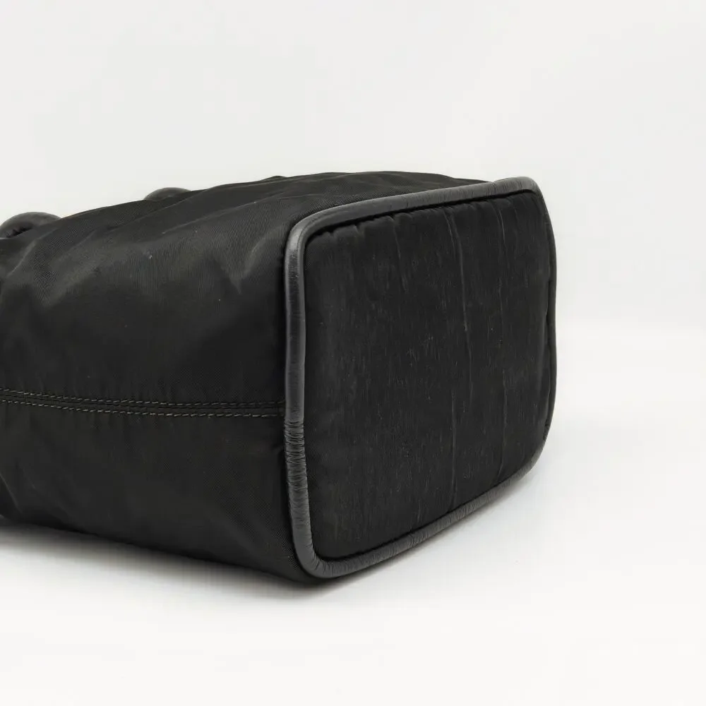 Vintage Celine Paris Black Nylon Leather Trim Tote Handbag Italy - Picture 6 of 12